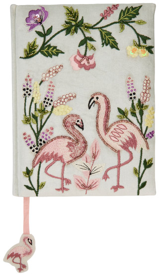 Thumbnail 1: GO HOME 6x8 Beaded Flamingo Notebook 