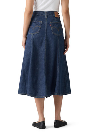 Thumbnail 1: Levi's Juniors Mid Wash Fit and Flare Maxi Skirt 