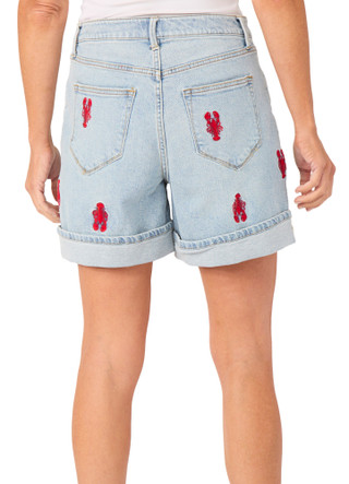 Thumbnail 1: Driftwood Women's Ava Cuff Embroidered Shorts 