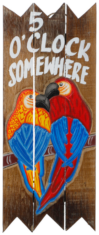 Thumbnail 1: Chesapeake Bay 19 In Wooden Parrot 5 O'Clock Somewhere Wall Decor 