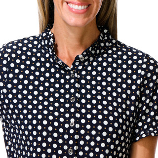 Thumbnail 2: Tommy Hilfiger Women's Short Sleeve Dotted Button Down Blouse 