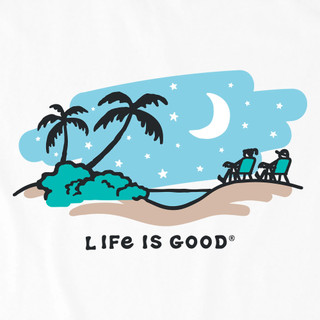 Thumbnail 2: Life is Good Women's Crusher Lite Moonlit Palm Vista Tee 