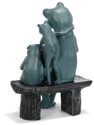 Thumbnail 1: Turtle King Frogs Reading Garden Decor Figurine  