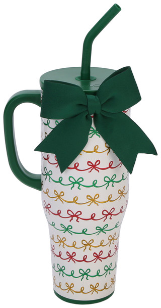 Thumbnail 1: Swig 40 oz Christmas Bows Stainless Steel Mega Mug  