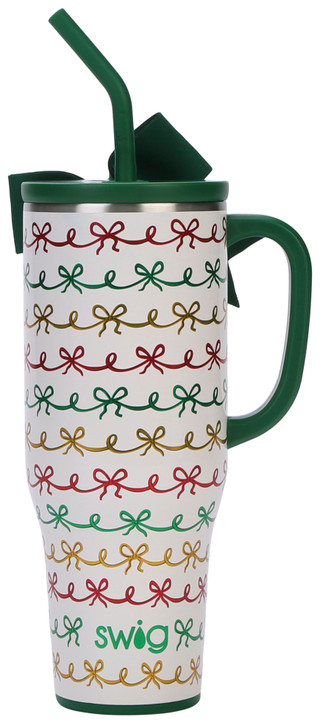 Thumbnail 2: Swig 40 oz Christmas Bows Stainless Steel Mega Mug  