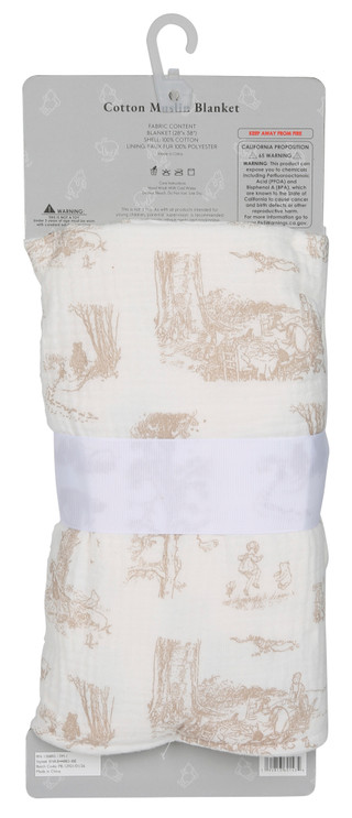 Thumbnail 2: Winnie The Pooh Baby Cotton Muslin Velour Blanket 
