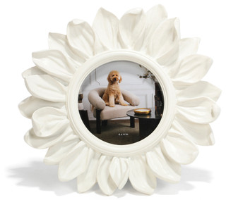 Thumbnail 4: Sagebrook Home Resin Ivory Sunflower 4x4 Round Picture Frame  