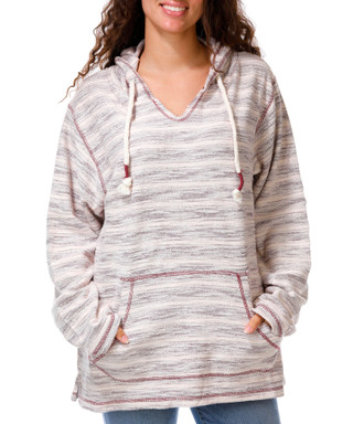 Thumbnail 2: U.S. Vintage Junior's Heather Striped Baha Pullover Hoodie 