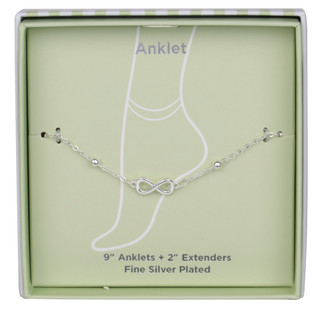 Thumbnail 1: Danecraft Silver Plated Infinity Anklet 