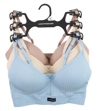 Thumbnail 1: Lucky Brand 3 Pk Ribbed Wirefree Bras 