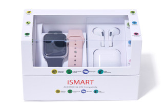 Thumbnail 2: Ismart 3 Pc Smart Watch & Earbuds Set for Android & iOS 