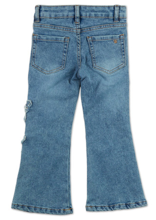 Thumbnail 2: Jessica Simpson Little Girls Embroidered Butterfly Flare Jeans  