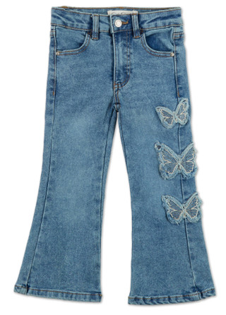 Thumbnail 1: Jessica Simpson Little Girls Embroidered Butterfly Flare Jeans  