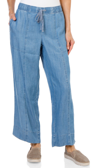 Thumbnail 1: Kate Park Women's Petite Relaxed Drawstring Wide Leg Pants  