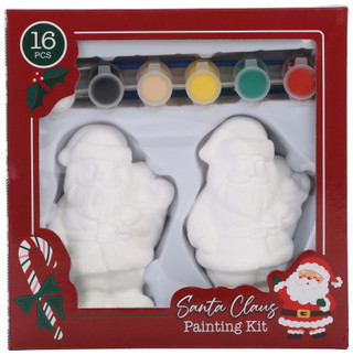 Thumbnail 1: Deejay Home Designs 16 Pc Santa Claus Figurine Painting Kit 