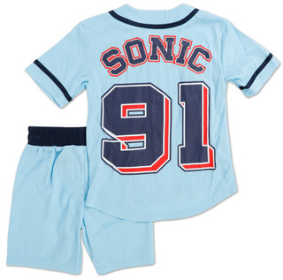 Thumbnail 2: Sonic The Hedgehog Little Boys Active 2 Pc Baseball Jersey Shorts Set 