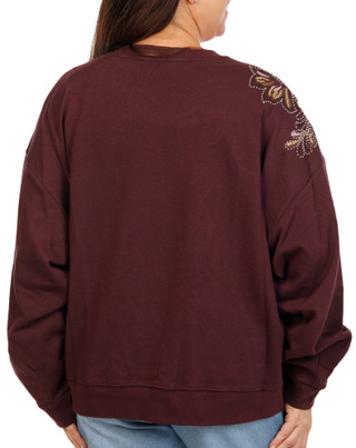 Thumbnail 2: Democracy Women's Plus Long Sleeve Paisley Embellished Top 