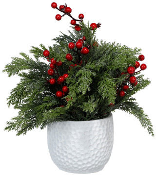 Thumbnail 1: Magical Season 12 In Real Touch Christmas Pine Arrangement in Pot 