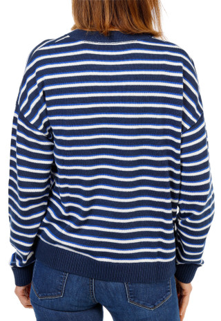Thumbnail 2: Southern Tide Women's Long Sleeve Striped Lace-Up Sweater 