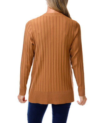 Thumbnail 2: RIO & RIAN Women's Solid Ribbed Open Front Cardigan  