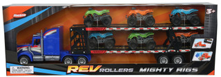 Thumbnail 2: Hunson Rev Rollers Mighty Rigs Transporter Truck with 6 ATVs 