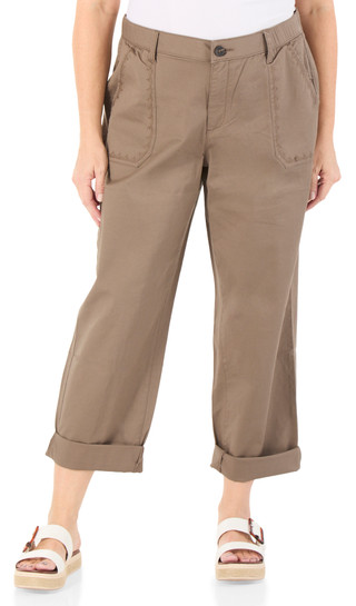 Thumbnail 1: Kate Park Women's Plus Embroidered Trim Pants 