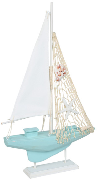 Thumbnail 1: Fancy That Gift & Decor 18 in Coastal Rope & Shells Canvas Sailboat Home Accent  