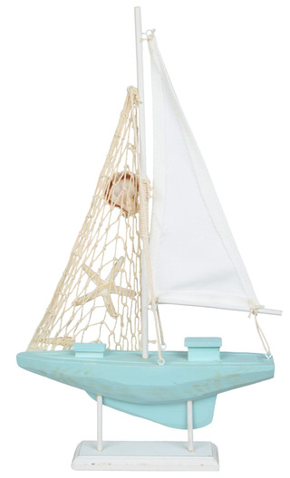 Thumbnail 3: Fancy That Gift & Decor 18 in Coastal Rope & Shells Canvas Sailboat Home Accent  