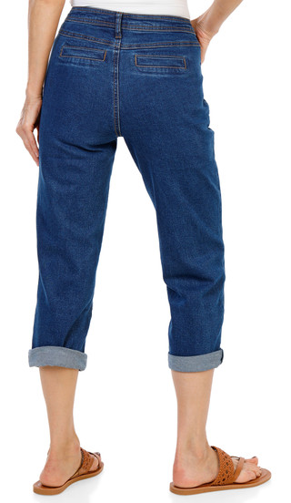 Thumbnail 2: Kate Park Women's Petite Mid-Rise Cuffed Capri Jeans  