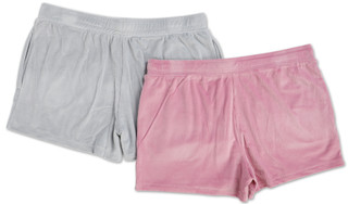 Thumbnail 2: JACLYN Women's 2 Pk Cozy Velour Rib Sleep Shorts 