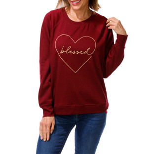 Thumbnail 1: Philosophy Women's Blessed Heart Graphic Pullover Top 