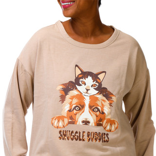 Thumbnail 2: Chenault Women's Plus Snuggle Buddies Sweatshirt  