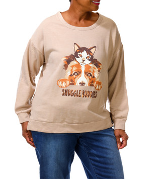 Thumbnail 4: Chenault Women's Plus Snuggle Buddies Sweatshirt  