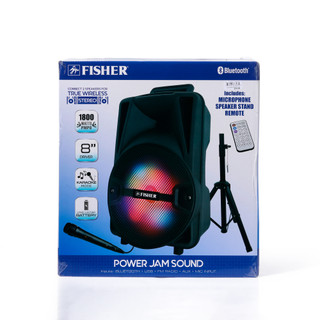 Thumbnail 1: Fisher 3 Pc Power Jam Sound Karaoke/Speaker Unit w/ Stand & Remote 