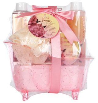 Thumbnail 1: FREIDA + JOE 5 Pc Pink Peony Bath Gift Set 