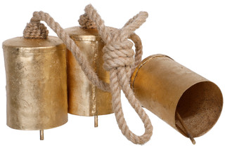 Thumbnail 2: Magical Season Gold Christmas Cow Bells Decor 