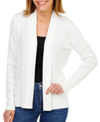 Thumbnail 1: ADRIENNE VITTADINI Women's Ribbed Open Cardigan 