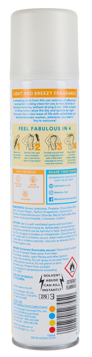 Thumbnail 2: BATISTE 6.7 oz Fresh Breezy Citrus Dry Shampoo 