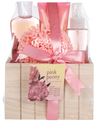 Thumbnail 1: FREIDA + JOE 5 Pc Pink Peony Bath Gift Set 