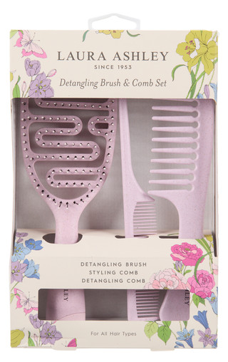 Thumbnail 1: Laura Ashley 3 Pc Detangling Brush & Comb Set 