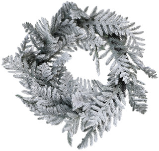 Thumbnail 1: Supreme Silk 22 In Snow Pine Christmas Wreath  