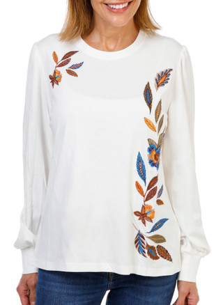 Thumbnail 1: DW Women's Embroidered Long Sleeve Top 