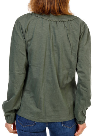Thumbnail 2: Lands End Women's Crochet Trim Split Neck Top 