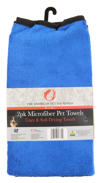 Thumbnail 2: The American Outdoorsman 2 Pk Cozy & Soft Microfiber Pet Drying Towels 
