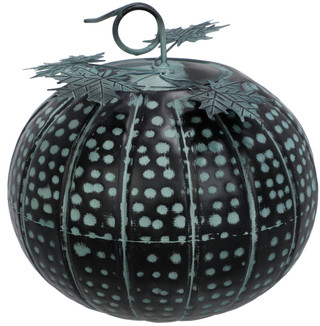 Thumbnail 1: INDIA CONNECTION 12x12x10 Iron Pumpkin Harvest Home Accent 
