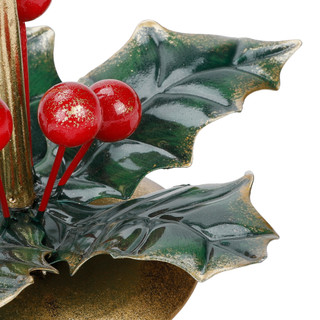 Thumbnail 3: Magical Season 10 In Christmas Holly Bow Candle Holder 