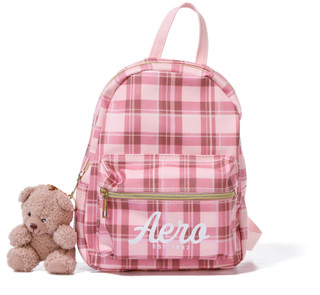 Thumbnail 1: Aeropostale Mini Plaid Backpack & Teddy Bear Keychain 