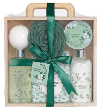 Thumbnail 1: FREIDA + JOE 7 Pc White Rose & Jasmine Bath Gift Set 