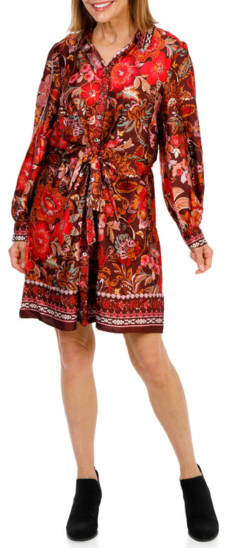 Thumbnail 2: Cece Women's Button Up Tie Waist Mini Dress 