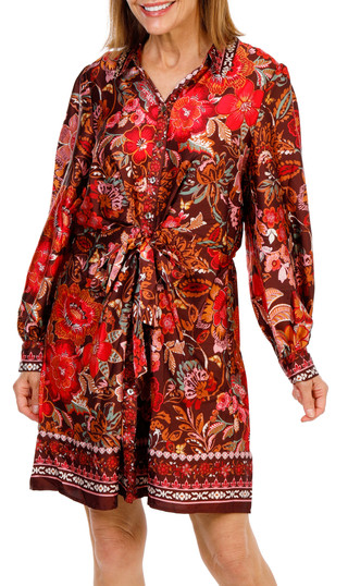 Thumbnail 1: Cece Women's Button Up Tie Waist Mini Dress 
